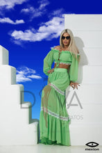 Load image into Gallery viewer, Conjunto de velo con inserción de encaje Mexton 6516 Verde