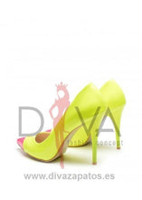 Load image into Gallery viewer, Tacones Kolor Amarillo Neon