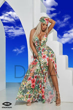 Load image into Gallery viewer, Vestido con estampado floral y pañuelo incluido Mexton 6504