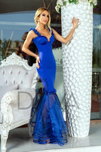 Load image into Gallery viewer, Vestido largo azul marca BBY RL032