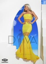 Load image into Gallery viewer, Vestido largo estilo sirena marca Mexton 6457 Amarillo