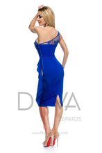 Load image into Gallery viewer, Vestido midi azul BBY R0114
