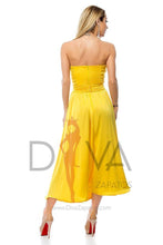 Load image into Gallery viewer, Vestido saten amarillo marca BBY R0128