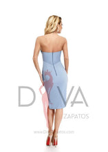 Load image into Gallery viewer, Vestido tres cuartos azul marca BBY R061